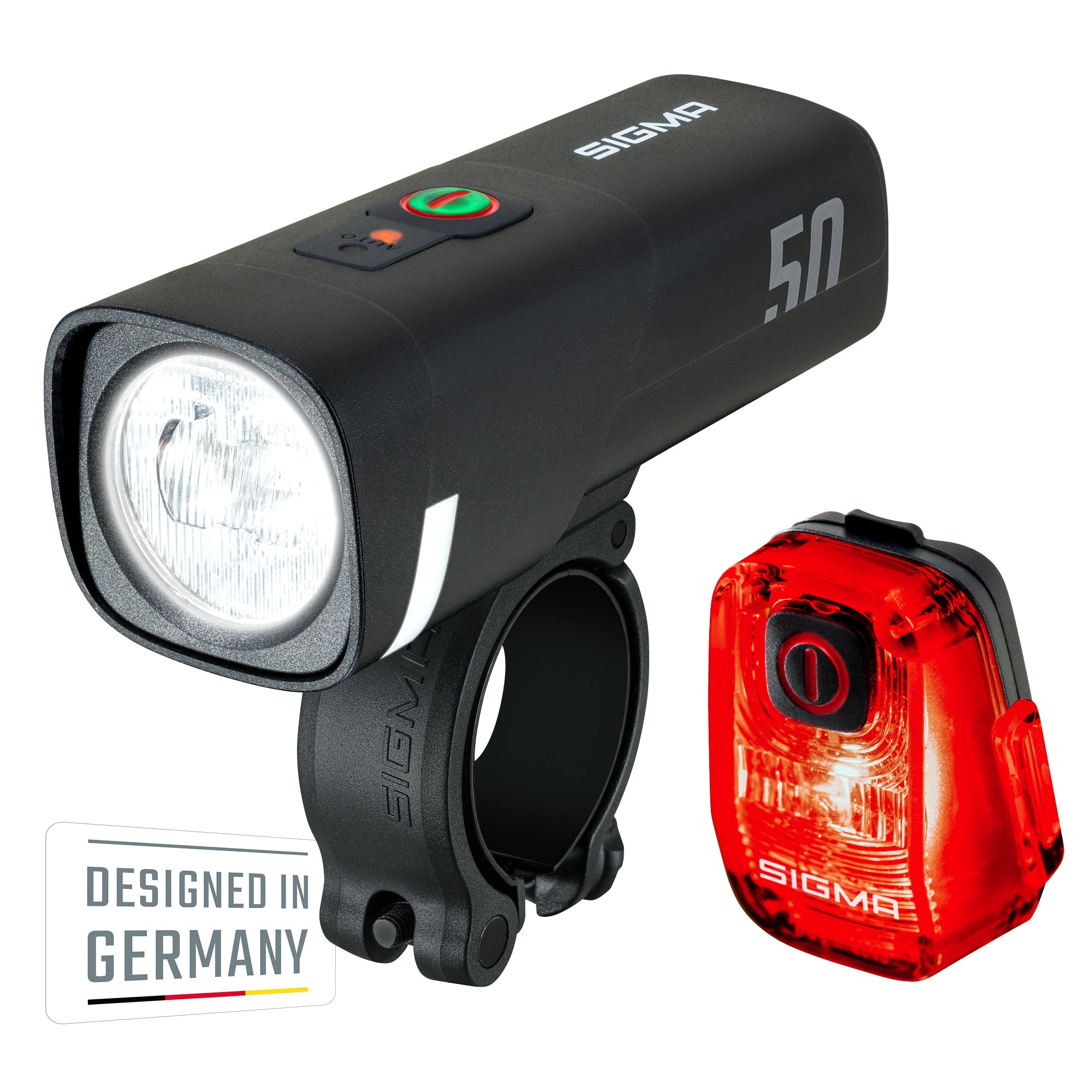 SIGMA Aura 50 / HIRO 10 USB Bike Light Set – Bild 1
