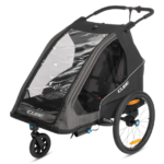 Kinderanhänger Double PURE Schwarz/Grau