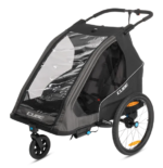 Kinderanhänger Double PURE Schwarz/Grau