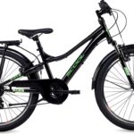 troX 24-K6 24 Zoll Kinderfahrrad Black/Neon Green (2026)